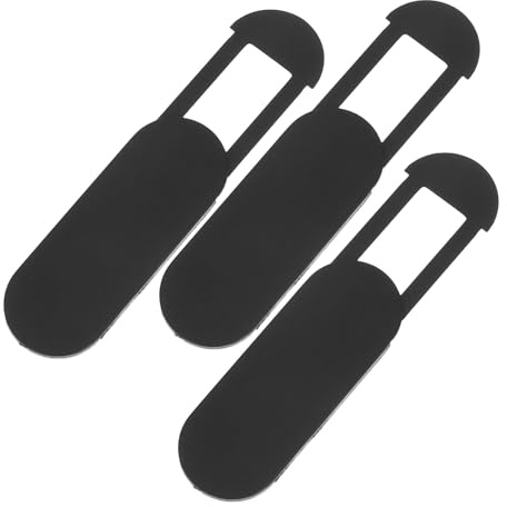 Cache Webcam Coulissant Noir en Abs, Lot de 3 pour Ordinateur Portable | Anti-regard, Installation Rapide, Format Portable, Ouverture et Fermeture par Glissement, pour Téléphone