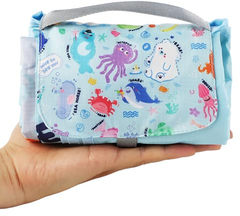 Picknickdecke wasserdicht, 145 x 210 cm Mini picknickdecke (Blaue Meer) | Wasserdicht und schmutzabweisend, Ultraleicht Leicht zu reinigen, Für Camping, Reisen, Picknicks und Strandausflüge