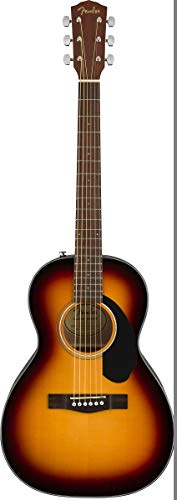 Fender CP-60S Parlor Akustikgitarre, Walnuss-Griffbrett, Sunburst, Inklusive kostenloser virtueller Kurse auf Fender Play