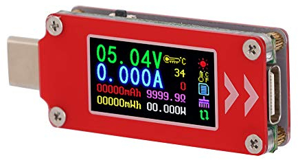 Akozon TC64 Farbdisplay USB PD Ladegerät Typ-C Tester - Ladespannung Stromkapazität Detektor Meter Leistungsmesser Power Meter Multimeter