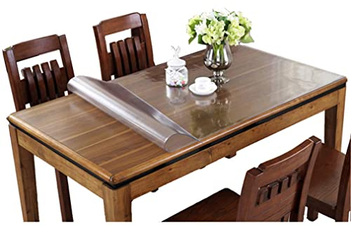Ever Fairy Tischdecke Transparent Tischfolie 2.0 mm PVC Tischschutz Tischmatt Küche Esszimmer Holz Möbel Schutzabdeckung (90 X 140 cm)