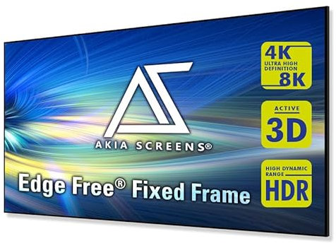 Akia Screens AK-NB125H Écran de projection fixe sans bord 325 cm Diagonale 16:9 8K/4K Ultra HD 3D Ready