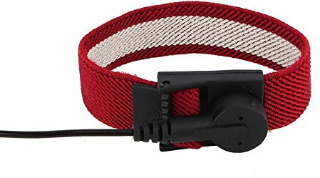 FTVOGUE Dragonne Antistatique Bande Réglable avec Bracelet de Mise à la Terre et Pince Alligator Protèction de Statique