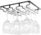 FIAMER Unter-Schrank Weinglashalter, Metall Gläserhalterung für Stielgläser, Hängender Weinglasregal für Küche, Bar und Restaurant (Black, 3 Rows 1 Pack)