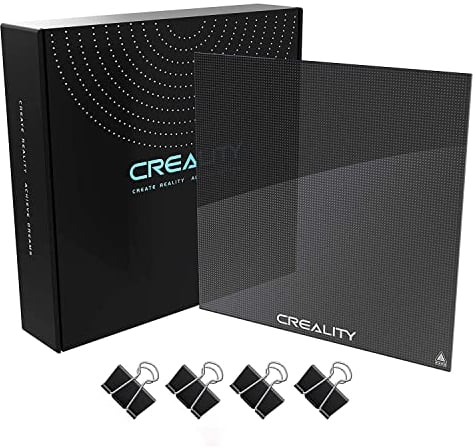 Creality Plateau Ender 3 Plateforme d'imprimante 3D Améliorée Trempé Plaque de Verre Lit Chauffant Surface pour Ender 3/Ender 3 Pro/Ender 3 V2/Ender 5, 235x235x4mm