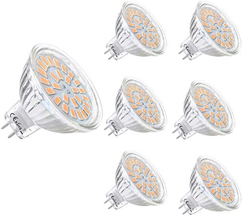 Vlio MR16 GU5.3 LED Lampen Kalt weiß 6000K Birne Leuchtmittel Kein Flackern Nicht Dimmbar 12V AC/DC 450LM 5W Ersatz für 40W Halogenlampen LED-Reflektorlampe 6er Pack