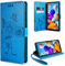 ivencase Handyhülle Kompatibel mit Galaxy A21s Hülle Flip Lederhülle, Handyhülle Book Case PU Leder Tasche Case und Magnet Kartenfach Schutzhülle (Blau)