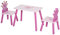 HOMCOM Ensemble Table et chaises Enfant Design Princesse Motif Couronne Bois pin MDF Rose