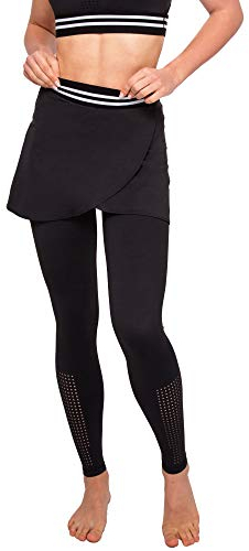 VeoFit Damen Sport Leggings mit Rock | Hosenrock für Yoga, Pilates, Tennis, Golf | Bequem, Atmungsaktiv, Blickdicht Sportrock mit innenhose hoher Taille und Tasche | Skort -XXXL