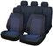 Set Coprisedili Auto Universali 11 Pezzi Anteriori e Posteriori, Tessuto Lavabile, Antiscivolo, Elasticizzato Trapuntato in Poliestere, Cerniere per Sedili (Nero-Blu) -OFFICINE MILANO