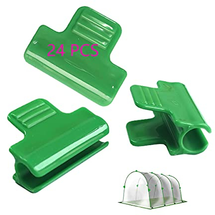 HH-LIFE Lot de 24 clips de tube de serre pour tube de Ø11 ~ 12 mm (0,43 ~ 1,2 cm), clips de jardin, bâtiments de jardin, filet, tunnel