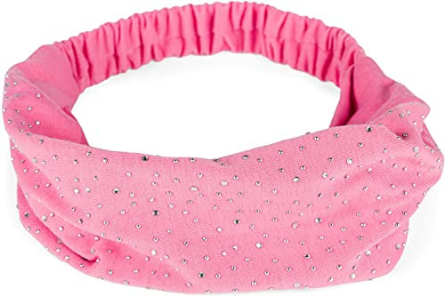 styleBREAKER Damen Haarband mit Strass und Gummizug, Stirnband, Headband, Haarschmuck 04026016 (One Size, Rosa)