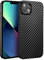 doupi UltraSlim Hülle kompatibel für iPhone 13 (6,1 Zoll), Carbon Fiber Look Ultra Dünn Handyhülle Cover Bumper Schutz Schale Hard Case Schutzhülle, Kohlefaser Optik schwarz