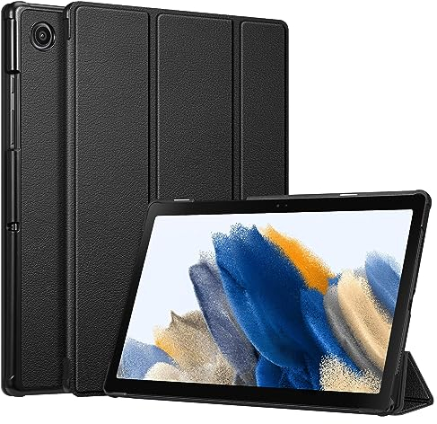 Fintie Hülle für Samsung Galaxy Tab A8 10.5 2021 - Ultra Schlank Kunstleder Schutzhülle Cover mit Auto Schlaf/Wach Funktion für Tab A8 10.5 Zoll SM-X200/X205/X207 Tablet, Schwarz