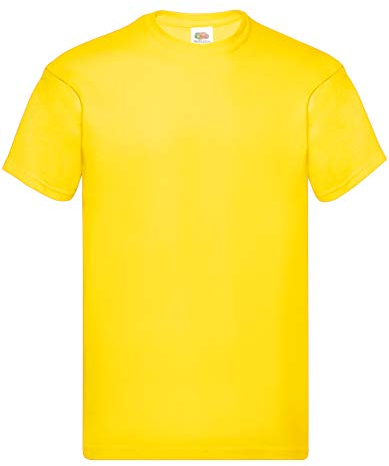 Fruit of the Loom Original Lot de 5 t-shirts pour homme, jaune, L