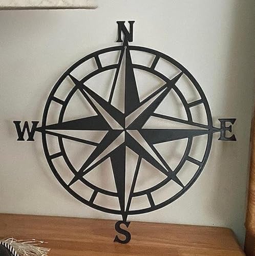 TUHNHGD Nautischer Dekorativer, Wanddeko Metall, Deko Wand, Maritime Dekoration, Geeignet FüR Wohnzimmer, Schlafzimmer, Bad Und Haus Wanddekoration, GroßE Schwarze Metall Wandkunst