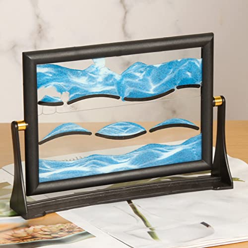 PROPFE Peinture de Sable Qui coule, décoration de sablier d'art de Sable en Mouvement, Peinture Dynamique de sables mouvants en Verre 3D, sablier de Paysage Abstrait pour Le Bureau à Domicile