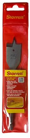 Starrett Flachholzbohrer - 25X152MM KFWD25A Schnellarbeitsstahl HSS 1/4 Zoll Spatenbohrer mit Sechskantschaft - Holzbearbeitungs-Lochfräser