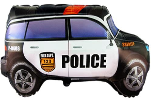 Riesen Super Form Folienballons XL Groß Kindergeburtstag Party (Polizeiauto)
