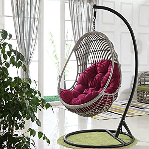 POUR Hängekorb-Stuhlkissen, Outdoor-Kokon-Ei-Hängematten-Stuhlpolster, Weiches Schaukelstuhlkissen, Wasserabweisend,Lila,Friendly321