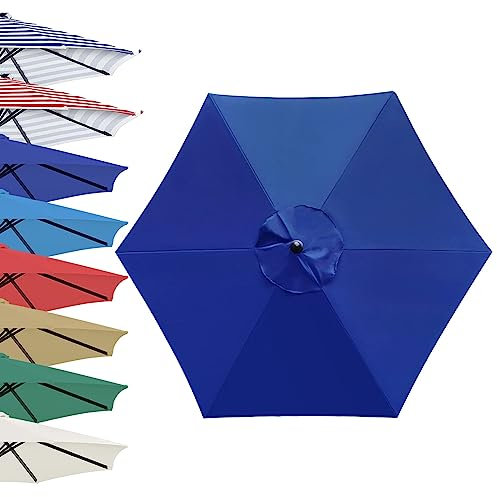 Auvent De Rechange Pour Parasol De 2m/2,7m/3.0m, 6 Baleines/8 Baleines Auvent De Rechange Pour Parasol Déporté, Toile De Parasol De Remplacement In Tissu De Polyester(Couleur:Blue,Taille:300cm 8-Ribs)