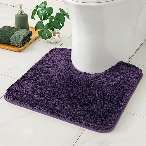 MIULEE Badematte Weiche Badteppich rutschfest Badvorleger Fußmatte Badzimmermatte Bettvorleger Flauschig Teppich Badezimmerteppich Duschmatte für Bade & Wohnzimmer Schlafzimmer 50x50 cm Lila