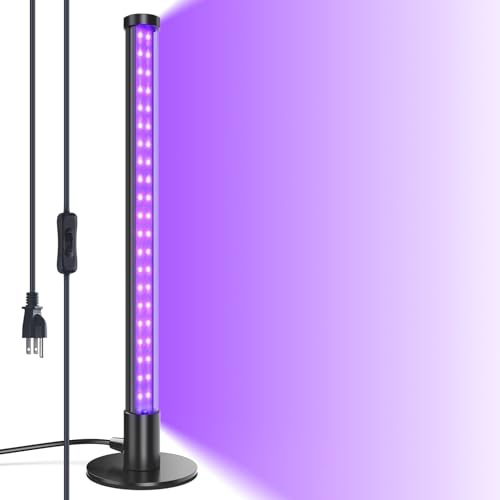Barrina UV Lamp, T10 Stehende Schwarzlichtlampe, 14W, 385-400nm, 40cm Höhe mit Ein/Aus-Schalter UV Licht für Halloween, Fluoreszierende Poster Glow Party