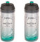 ZEFAL Pack Arctica 55 - Lot de Deux Bidons Vélo 550 ML - Gourde Vélo Isotherme - Inodore et Etanche - Bidon Sport sans BPA - Argent/Vert Caraibe