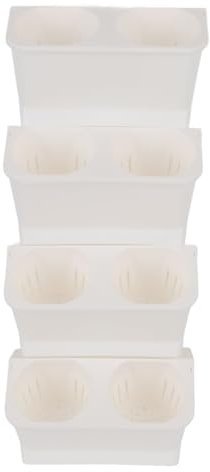 Jectse Jardinera para Colgar en la Pared, Jardinera Vertical PP Resistente a los Arañazos Que Ahorra Espacio para Exteriores (White)