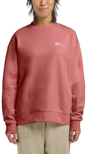 Jack Wolfskin Damen Essential Crewneck W Pullover, Mineral Red, M EU