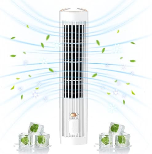 Starnearby Climatiseur Mobile, Outfany Cooling Ace, Mini Climatiseur Portable Rechargeable 1200mAh, Ventilateur Colonne Silencieux, Shirem Cooling Ace, Mini Refroidisseur d'air à 3 Vitesses