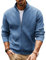 PJ PAUL JONES Strickjacken für Herren Slim Fit Stehkragen Strickpullover mit Reißverschluss Winter Strickjacke M Blau