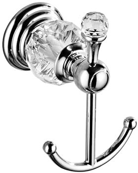 PEONYBATH Ganci cromati per accappatoi, accessori da bagno in cristallo argentato con gancio per asciugamani