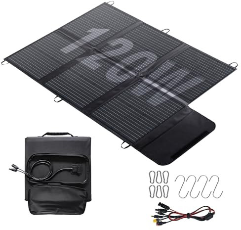 Panel solar plegable de 120 W Cargador solar IP67 impermeable y antipolvo Eficiencia de conversión de alta eficiencia 22% Cargador portátil Energía solar Panel solar Camping - Cable de 3 m