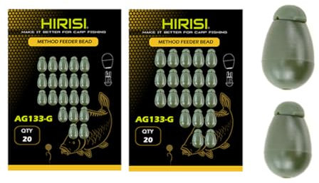 Hirisi Tackle 40 Pieces Quick Release Beads Fishing Snaps Kit Hook Length Beads for Carp Fishing Feeders 20 Small and 20 Large (FBA-AG133-G)