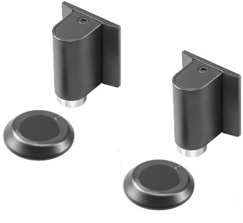 HPGJLEE Tope magnético para puerta, cierre magnético adhesivo para puerta, topes de puerta montados en la pared, soporte magnético exterior para puerta (gris, paquete de 2)