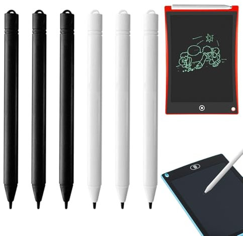 6 Pcs Stylos pour Tablette D'écriture LCD Stylos pour Planche, Stylet Tablette, Stylo à Dessin LCD Jouet en Vrac, Adaptée Aux Tablettes D'écriture LCD et Tablettes de Dessin Stylo pour Tablette
