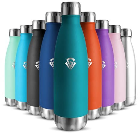 Botella Agua Niños 500ML, Sin BPA, Botella Agua Acero Inoxidable, Cantimplora Infantil, Acero Inoxidable 18/8, A Prueba de Fugas Reutilizable, Termo para Gimnasio, Escuela, Deporte, Niño, Niña