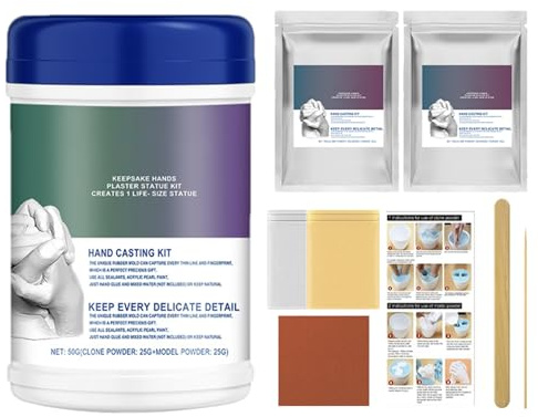 Gcerfby Kit per calco a mano per la famiglia, kit di modellatura a mano per bambini, bambini, gravidanza, coppia, famiglia, Natale