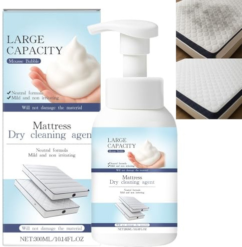 300ml Extra Strong Mattress Stain Remover Spray,Powerful Mattress Cleaner&Stain Treater,Fast-Acting Foam Cleaner for Urine & Old Stains,No Washing Needed,Hand Care Formula,Works on Leather Sofa Too