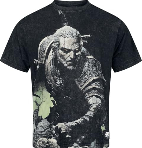 The Witcher Geralt Männer T-Shirt grau Fan-Merch, Gaming