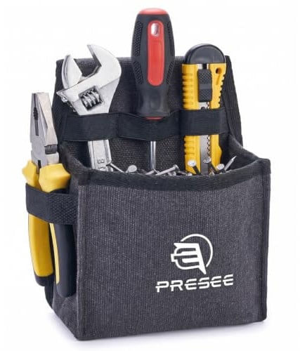 PRESEE Canvas Tool Pouch for Electrician Carpenter Green