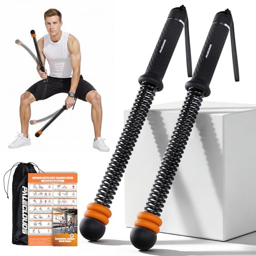 Ropeless Battle Ropes, Battle Rope Ohne Seil mit Tragetasche & Übungsanleitung, Gewichtete Trainingsseile für HIIT, Ganzkörpertraining, Kraft, Ausdauer, Fettverbrennung, Home Gym Orange