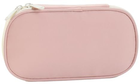 Reise Schmuck Organizer Tasche, Schmucktasche mit Großer Kapazität, Tragbare Schmuck Aufbewahrungstasche für Ringe, Halsketten, Armbänder, Ohrringe, Reise Essentials für Damen (Pink)