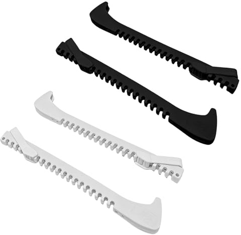 Veebmys 2 Paar Kufenschoner Für Eishockey Eiskunstlauf Verstellbare Schlittschuh-Schoner Mit Entwässerungslöchern Gegen Rost, Universal Für Erwachsene & Kinder (Schwarz/Weiß)