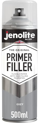 JENOLITE Primer Filler Spray Paint Grey 500ml - Acrylic Epoxy Primer | High Fill Multi-Surface Primer Paint, Fills Small Dents & Scratches, Perfect For Car Bodywork, 3D Printer Models & More