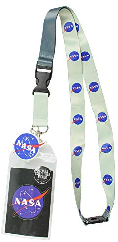 NASA-ID Schlüsselband Badgeholder Classic Logo mit 2 Gummi Charm Anhänger