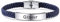 MeMeDIY Name Armband Personalisierte Armbänder Für Frauen Maßgeschneiderte Armbänder Für Jungen Männer Mädchen Edelstahl Echtes Leder Gravur Geflochtene Manschette Einstellbar (Blaue Farben)