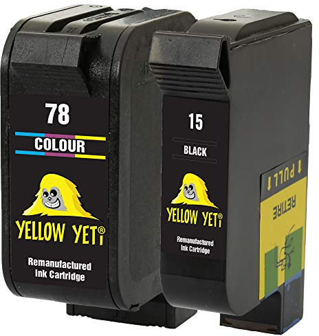 YELLOW YETI Ersatz für HP 15 78 Druckerpatronen Schwarz/Farbe kompatibel für HP Deskjet 3810 3820 815c 916c 920c 940c 948c Officejet 5105 5110 V30 V40 V45 PSC 2120 700 720 750 900 950 Copier 310