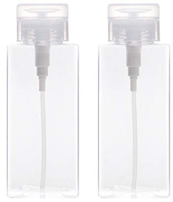 TOPBATHY Flacon Pompe RéUtilisable 300Ml Transparent - Distributeur Pratique pour Lotion Dissolvant Vernis À Ongles Voyage Maison 2 PièCes